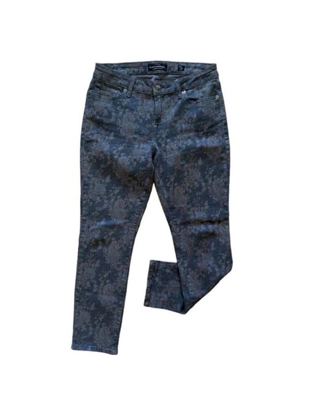 LUCKY BRAND Lolita Skinny Jeans Mid Rise Floral Ankle Stretch Size 6